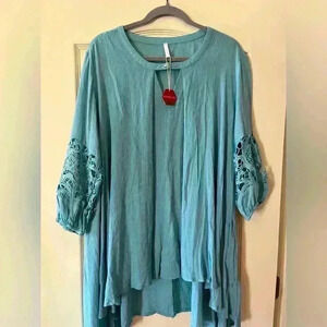 NWT Pink Blush Brand light Teal Tunic Dress With Pockets Maternity Women’s M